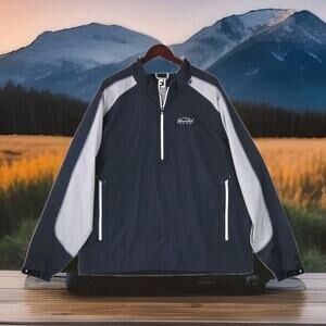 FootJoy FJ Veranda Club 1/2 Zip Windbreaker Pullover Jacket Navy Men's Size XL